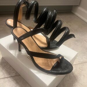 Curvaceous Black Strappy Heels